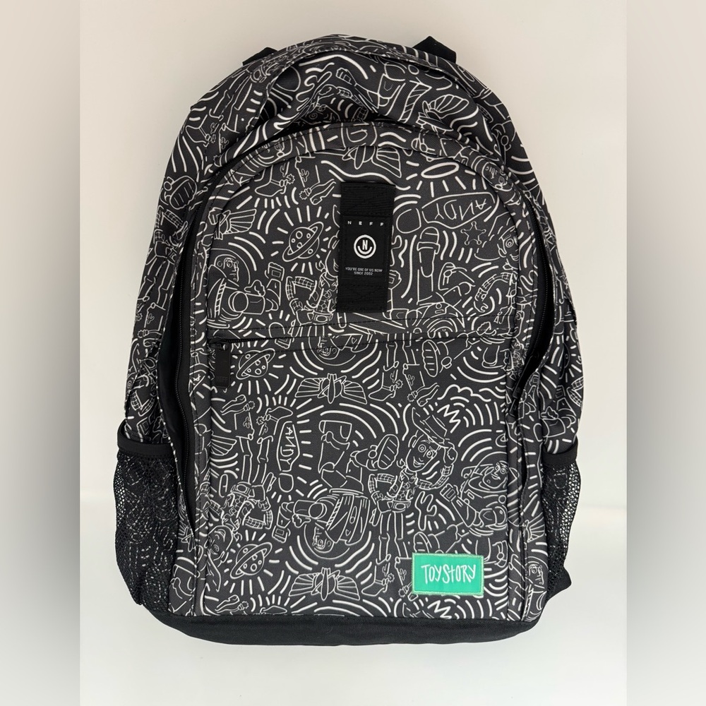 Neff Disney Toy Story Backpack School Book Bag Diaperbag Laptop Tote Black White